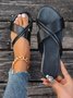 Summer Plain Pu Casual Slide Sandals