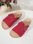 Summer Pu Plain Slide Sandals
