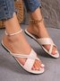 Summer Plain Pu Casual Slide Sandals