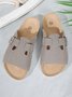 Summer Pu Plain Slide Sandals