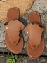 Casual Summer Pu Plain Slide Sandals