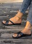 Summer Plain Pu Casual Slide Sandals