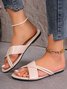 Summer Plain Pu Casual Slide Sandals