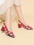 Elegant Plaid Breathable Mesh Fabric Chunky Heel Slingback Pumps