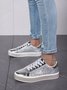 Fashion Glitter Rhinestone Lace-Up Skate Shoes