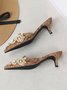 Elegant Imitation Pearl Pointed Toe Kitten Heel Mules