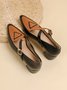 Color Block Adjustable Buckle Urban T-Strap Shoes