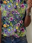 Crew Neck Loose Casual Floral Summer T-Shirt