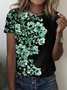 Crew Neck Casual Loose Floral T-Shirt