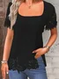 Lace Loose Lace Casual Shirt