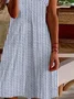 Plus Size Striped Casual Shawl Collar Dress