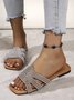 Casual Pu Plain Slide Sandals