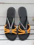 Summer Pu Plain Casual Slide Sandals