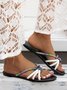 Summer Pu Plain Casual Slide Sandals