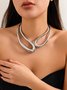 Exaggerated Geometric Hollow Choker