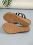 Plain Pu Casual Wedge Heel Slide Sandals