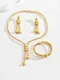 4pcs/set Elegant Electroplated 24K Gold Jewelry Set