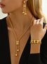 4pcs/set Elegant Electroplated 24K Gold Jewelry Set