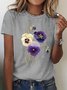 Loose Floral Casual Cotton T-Shirt