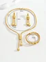 4pcs/set Elegant Electroplated 24K Gold Jewelry Set