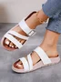 Summer Pu Plain Casual Sandal