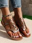 Summer Leather Casual Plain Sandal