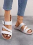 Summer Pu Plain Casual Sandal