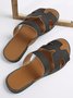 Summer Casual Plain Pu Slide Sandals