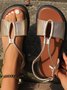 Casual Pu Plain Thick Bottom Sandal