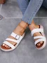 Summer Pu Plain Casual Sandal