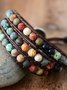 Matte hand woven leather bracelet