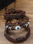 Vintage Multi-layer Ethnic Woven Wax Rope Leather Bracelet