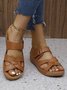 Wedge Heel Pu Casual Summer Slide Sandals