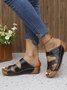 Wedge Heel Pu Casual Summer Slide Sandals