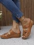 Wedge Heel Pu Casual Summer Slide Sandals