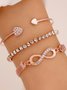 Creative retro 3-piece metal bracelet set