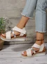 Leather Wedge Heel Summer Casual Sandal
