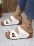 Wedge Heel Pu Casual Summer Slide Sandals