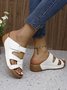 Wedge Heel Pu Casual Summer Slide Sandals