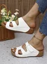 Wedge Heel Pu Casual Summer Slide Sandals