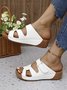 Wedge Heel Pu Casual Summer Slide Sandals