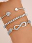 Creative retro 3-piece metal bracelet set