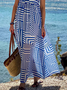 Spaghetti Abstract Graphic Loose Vacation Dress