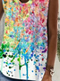 Casual Abstract Loose Tank Top