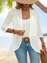 Plain Jacquard Vacation Loose Kimono