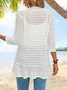 Plain Jacquard Vacation Loose Kimono