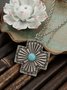 wish cross-border European and American new retro bohemian style turquoise pendant exaggerated cross geometric necklace