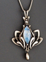 Bohemian Lotus Moonstone Fashion Pendant Necklace Exquisite Women's Jewelry Necklace