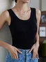 Regular Fit Casual Plain Tank Top