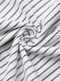 Shirt Collar Casual Loose Striped Dress With No